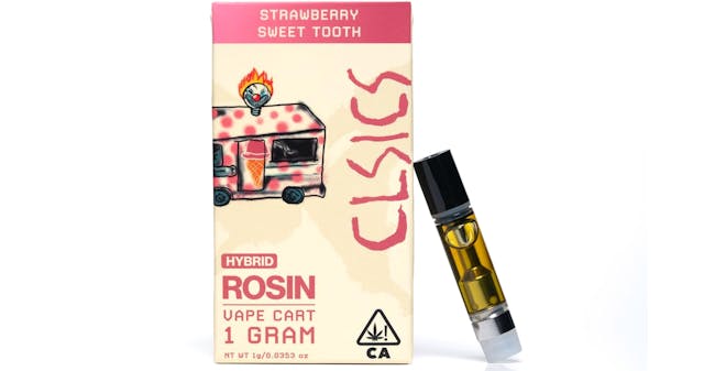 Photograph of product: CLSICS – Strawberry Sweet Tooth – Live Rosin Cartridge – 1g - 