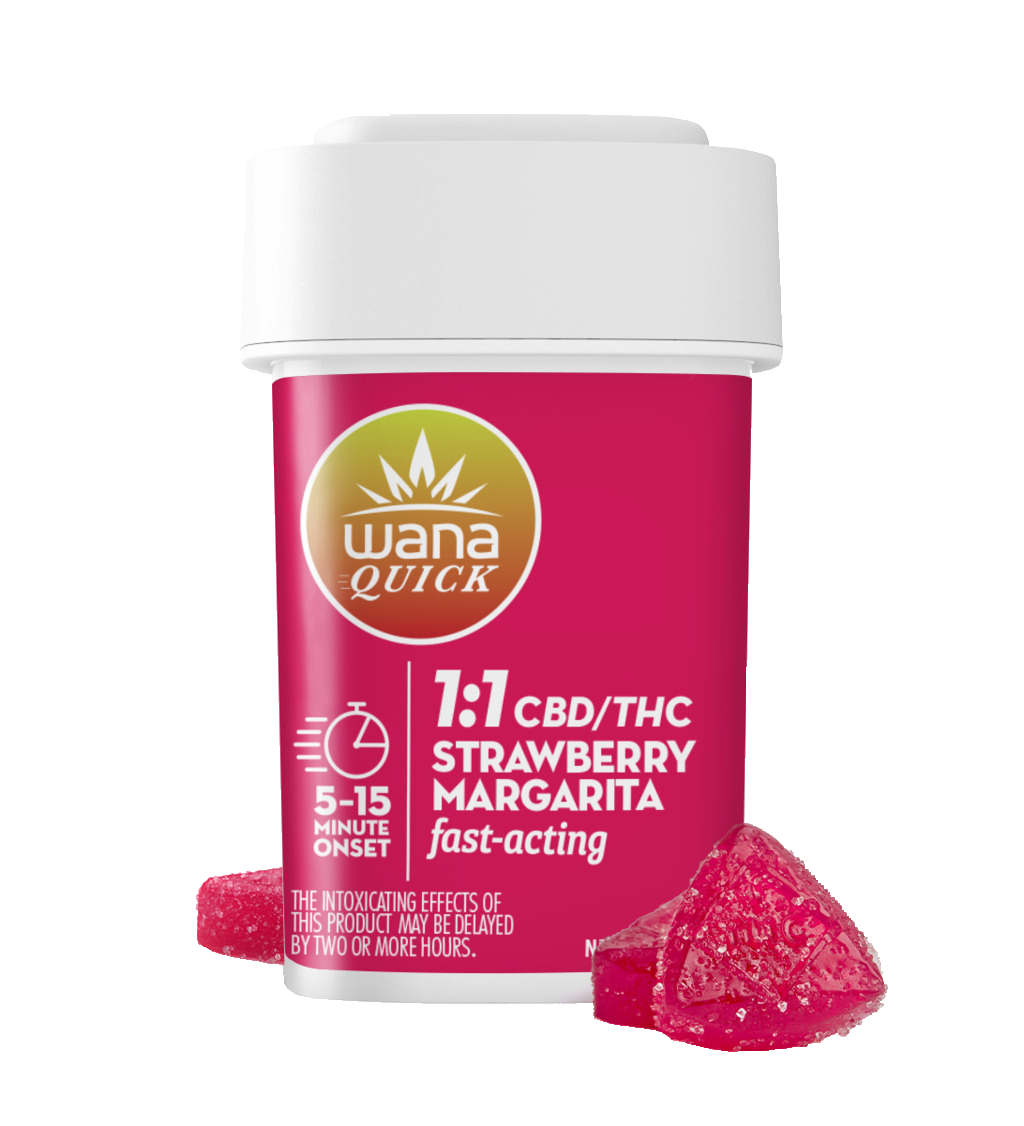 Photograph of product: Wana | Quick Strawberry Margarita 1:1 | Soft Lozenge | 10 pack 100mg