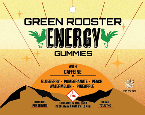 Photograph of product: Green Rooster Energy Gummies 100mg