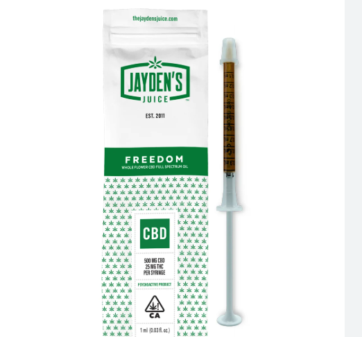 Photograph of product: Jayden's Juice   Cbd Freedom Syringe 1ml