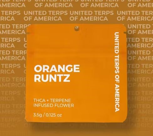 Photograph of product: Orange Runtz Infused Flower by United Terps of America