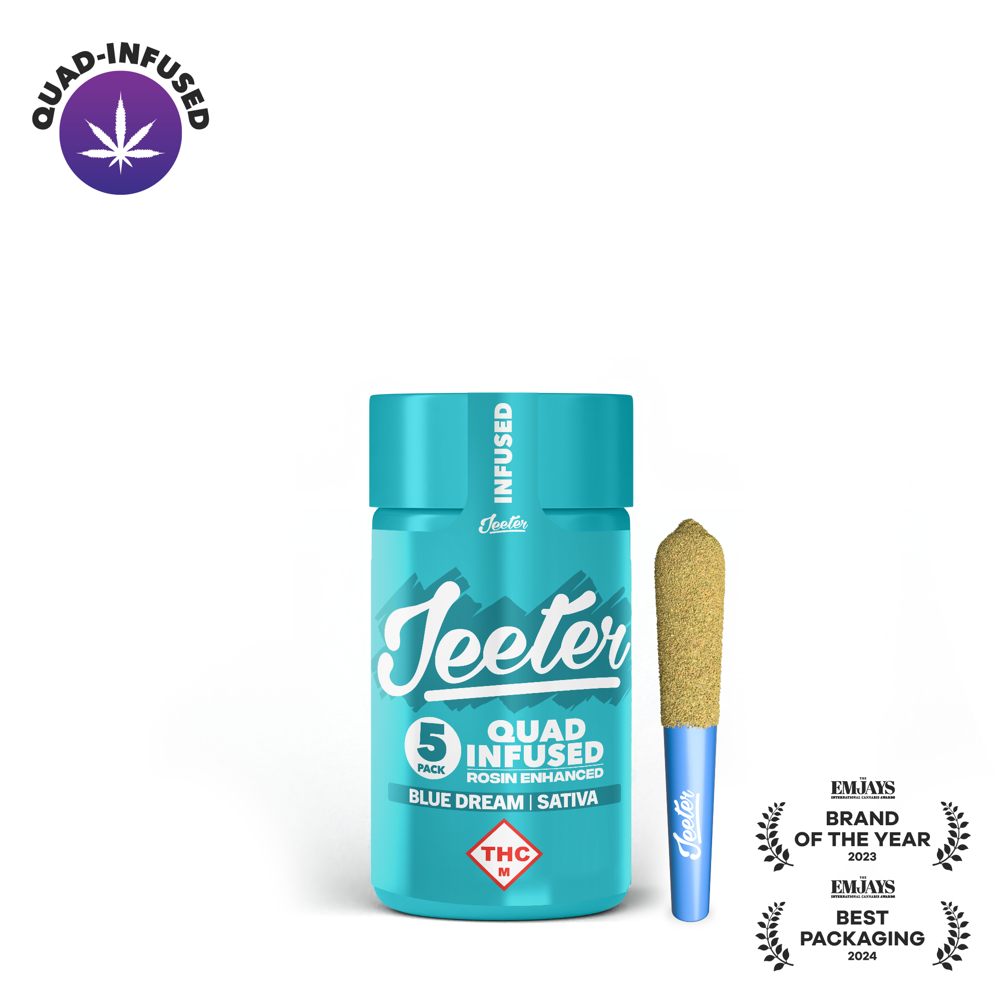 Photograph of product: 0.5g Infused Preroll 5pk [2.5g] | Blue Dream