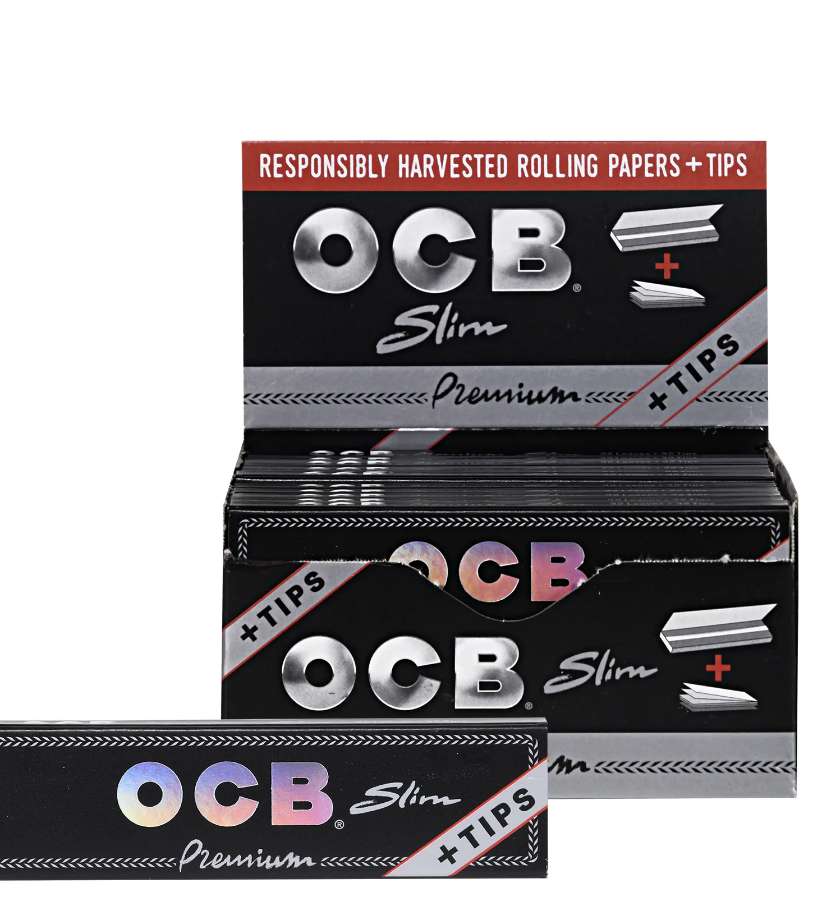 Photograph of product: OCB Slim Rolling Papers + Tips