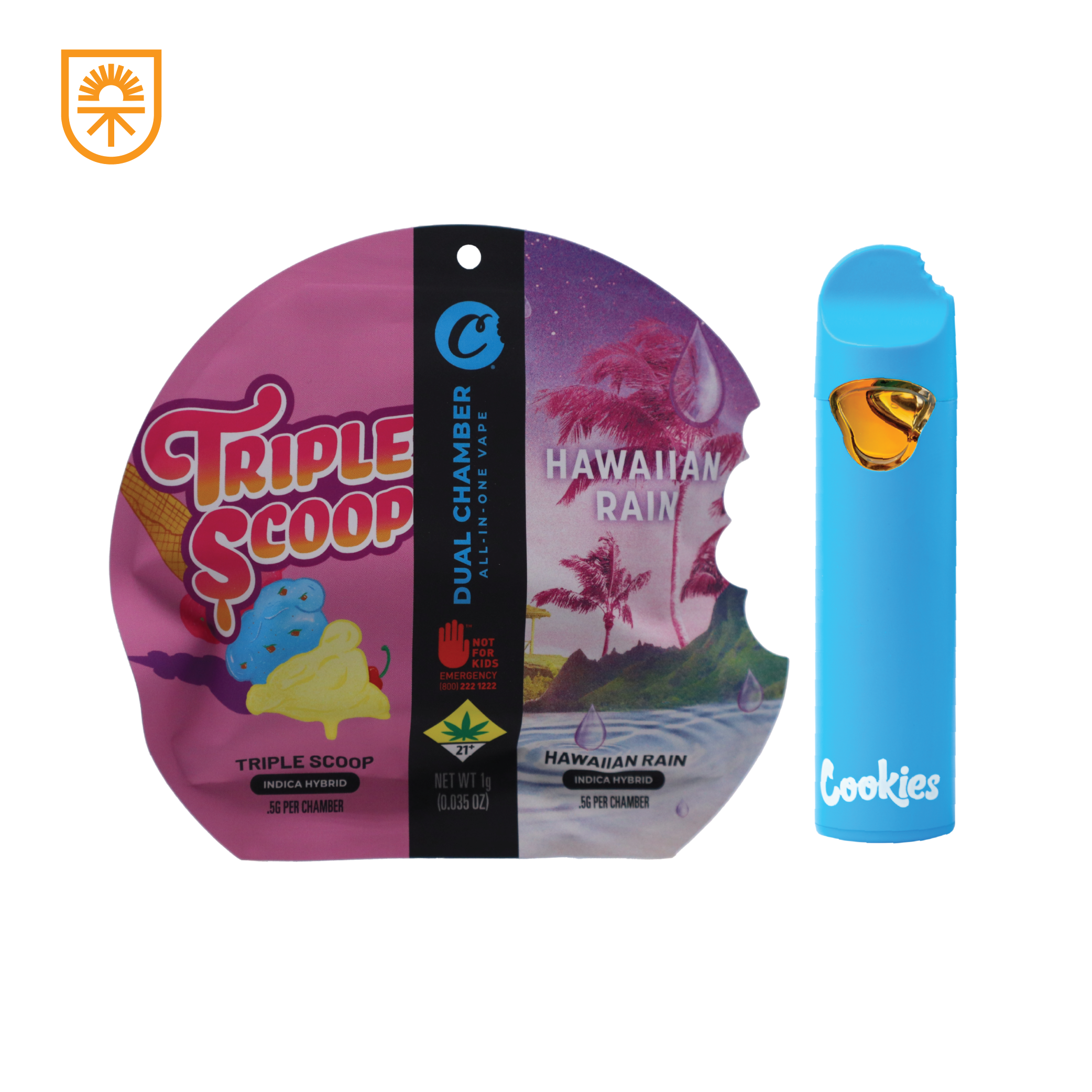 Photograph of product: Triple Scoop x Hawaiian Rain - Dual Chamber - All-In-One - 1g