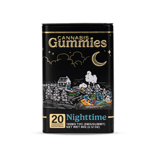 Photograph of product: 20-Pack Nighttime Gummies (5mg per gummy) - Sour Grape [2:1:1 TH-oui:CBD:CBN]