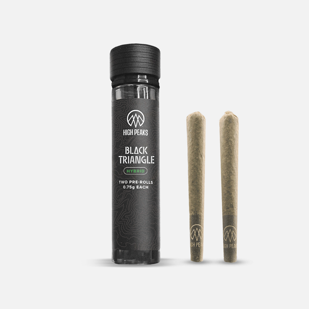Photograph of product: High Peaks | Pre Roll | Black Triangle | 0.75g 2pk