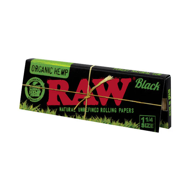 Photograph of product: RAW | Raw Black Classic Hemp 1 1/4" Rolling Papers