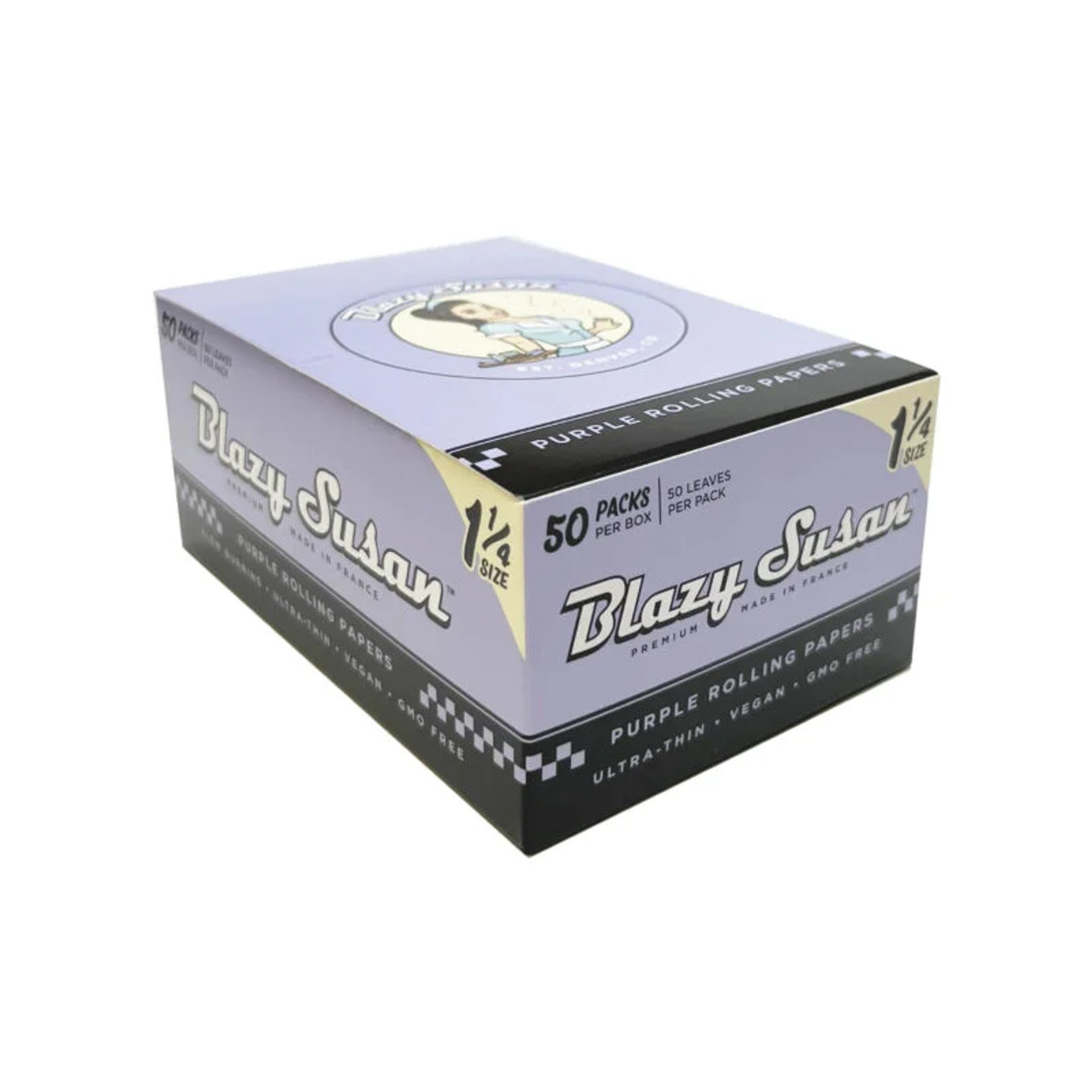 Photograph of product: Blazy Susan - Purple Ultra Thin Rolling Papers - 1 1/4