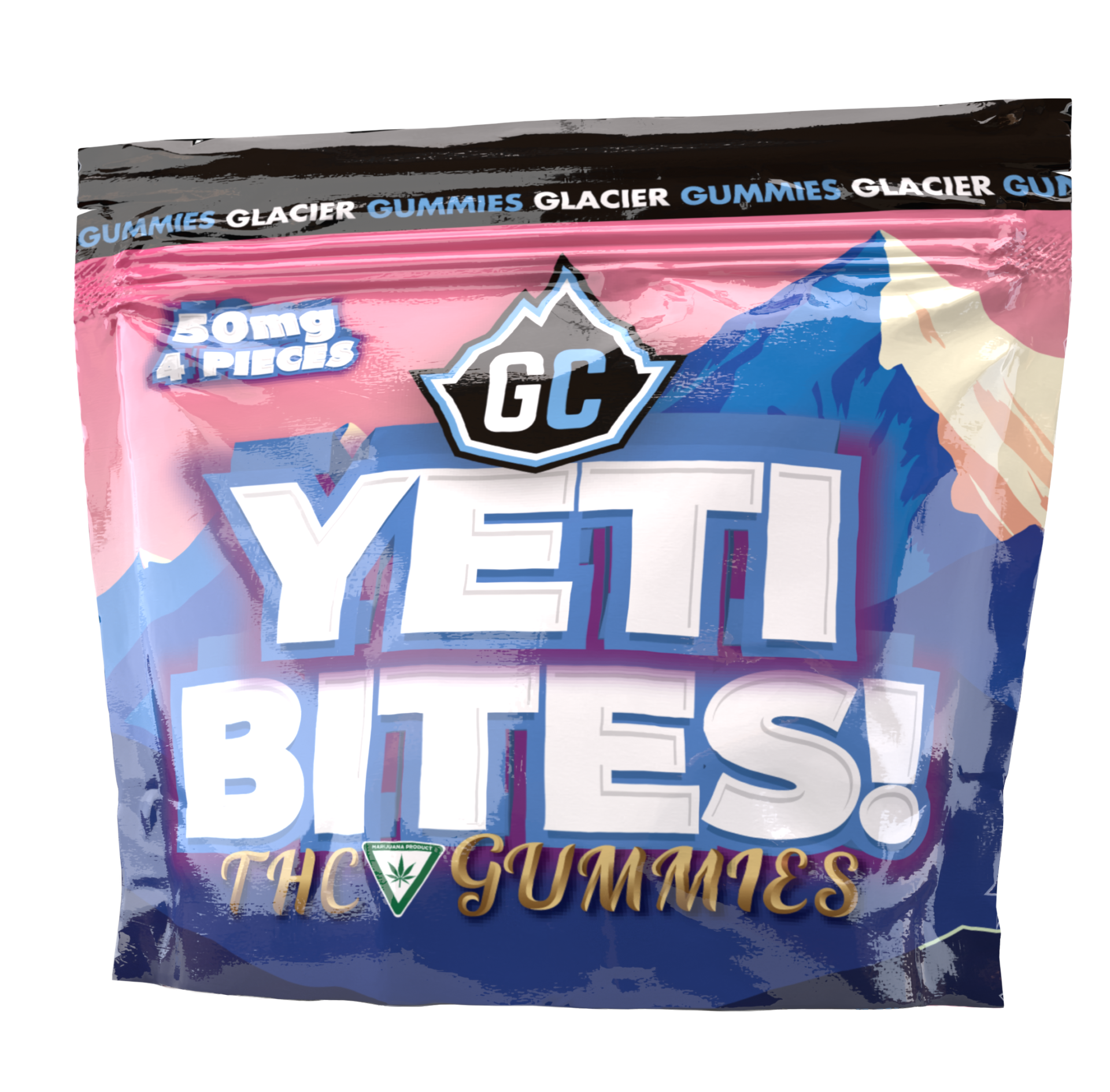 Photograph of Product: Glacier | Sour Strawberry Gummies | 200mg 4Pk