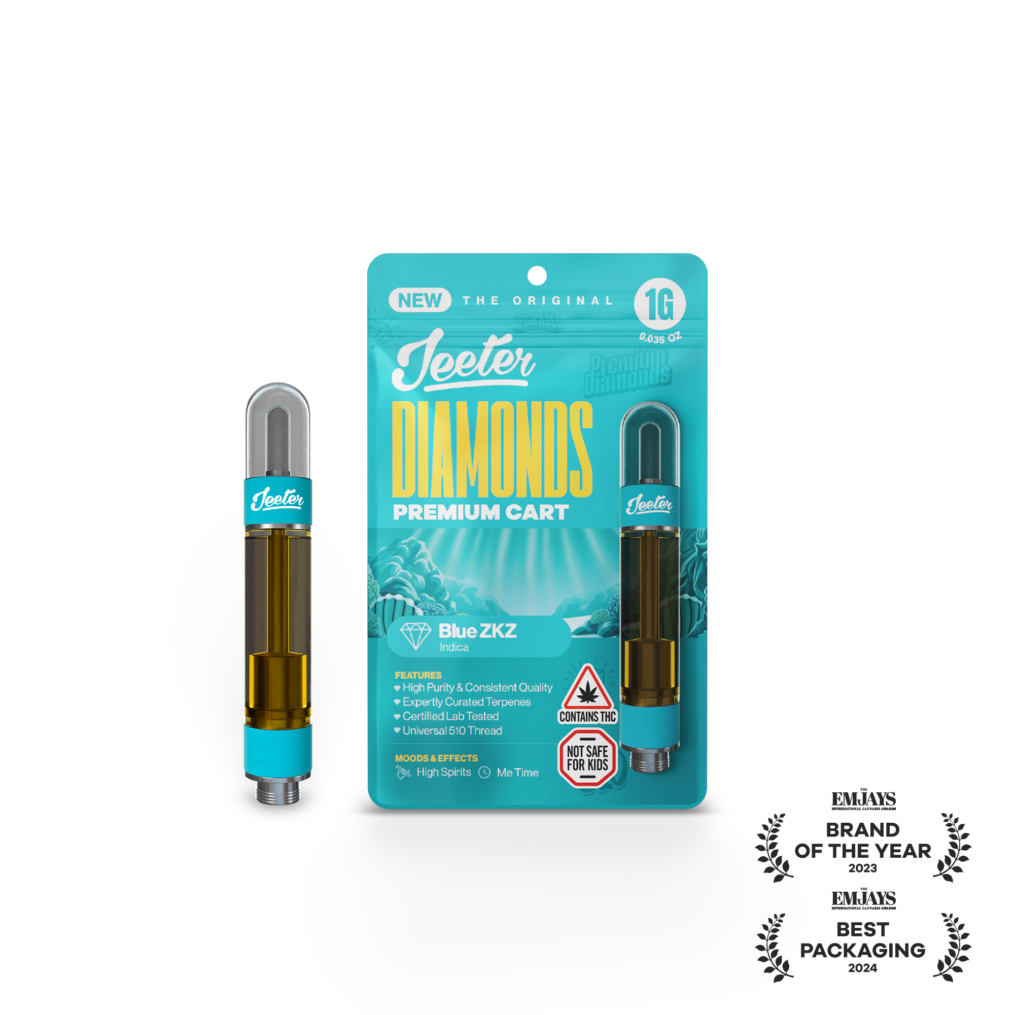 Photograph of product: Blue ZKZ Liquid Diamonds Cart 1g