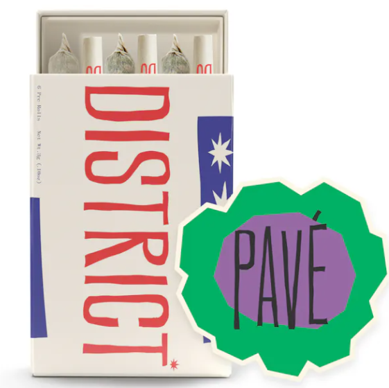 Photograph of product: District Oui'd: Pave 6 pack Prerolls x6)
