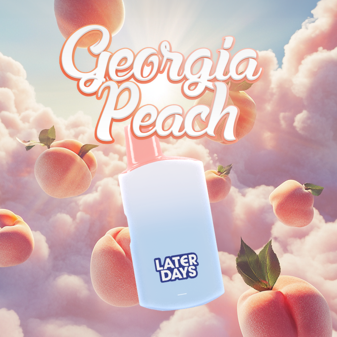 Photograph of product: Later Days Georgia Peach (I) Disposable Vape 1g