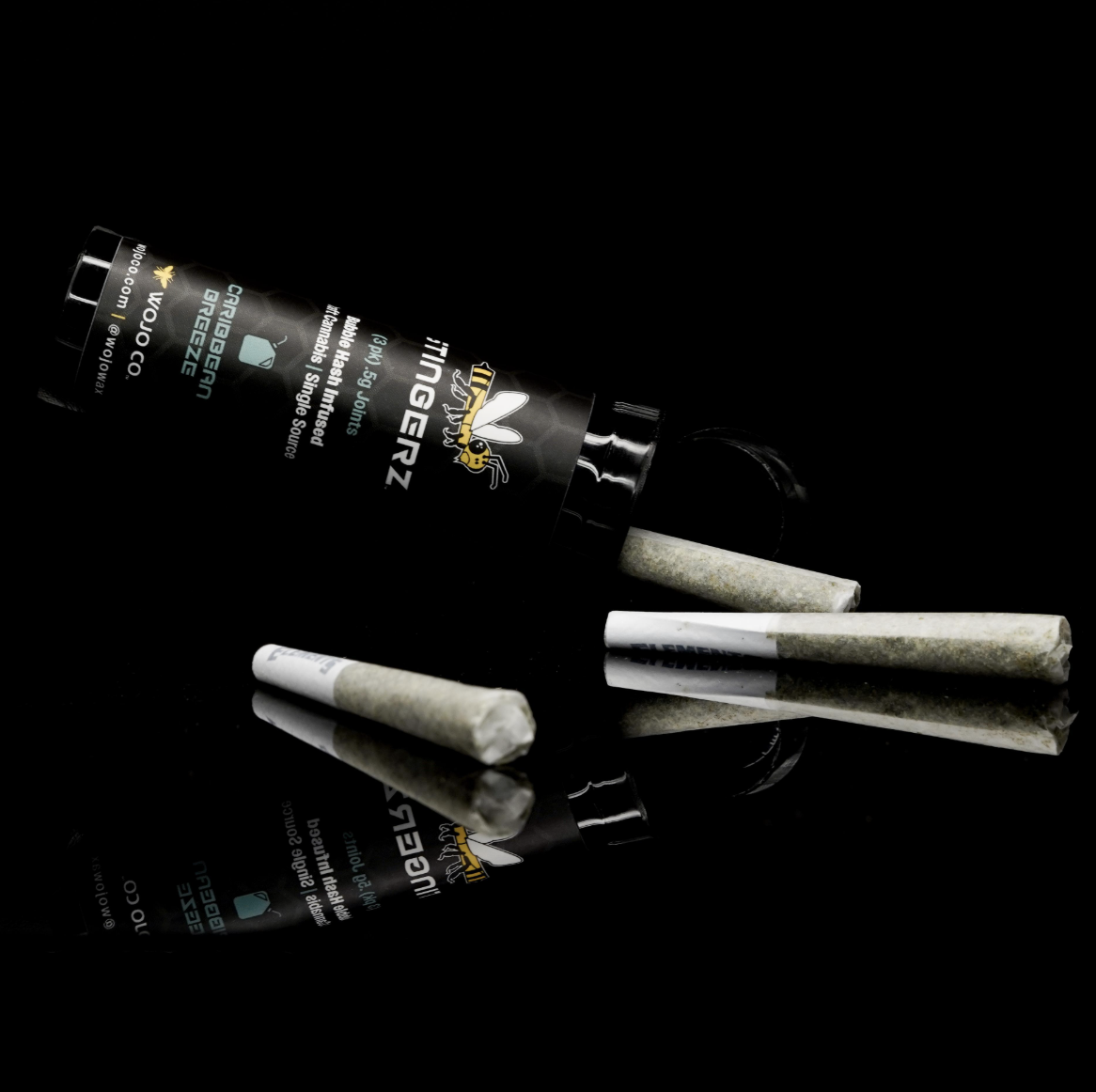 Photograph of product: 0.5G GUSHERS & CREAM STINGERZ INFUSED PRE-ROLL 3-PACK