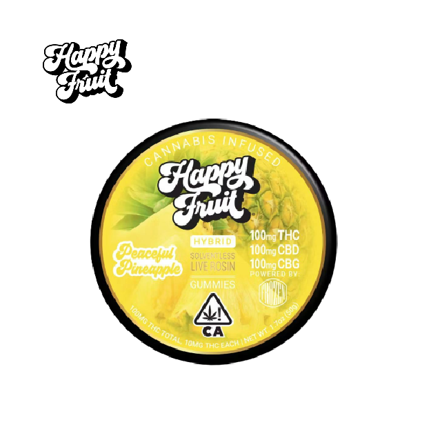 Photograph of Product: 10:10:10 PEACEFUL PINEAPPLE 100MG 10 PACK ROSIN GUMMIES