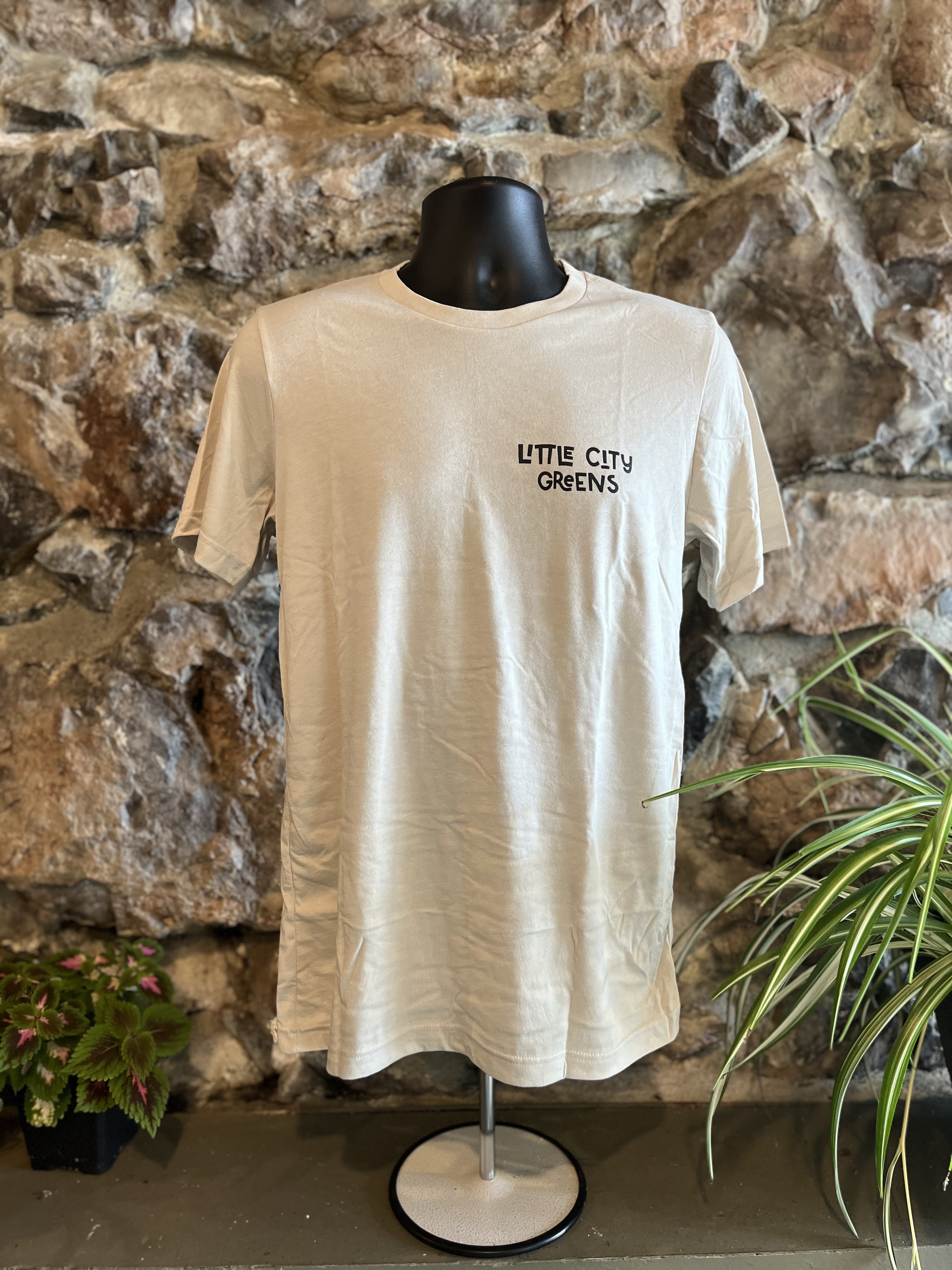 Photograph of product: Little City Greens Logo T-Shirt - Heather Oatmeal