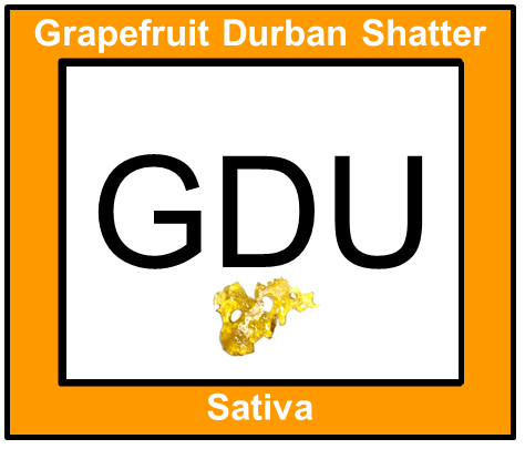Photograph of product: Grapefruit Durban Cured Shatter - Infinity