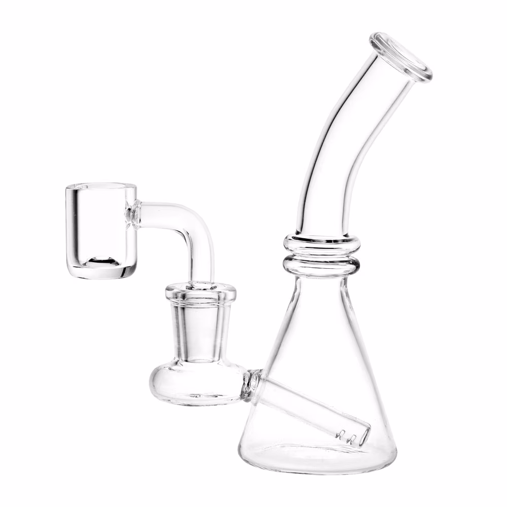 Photograph of product: Mini Bent Neck Glass Beaker Dab Rig | 5" | 14mm F
