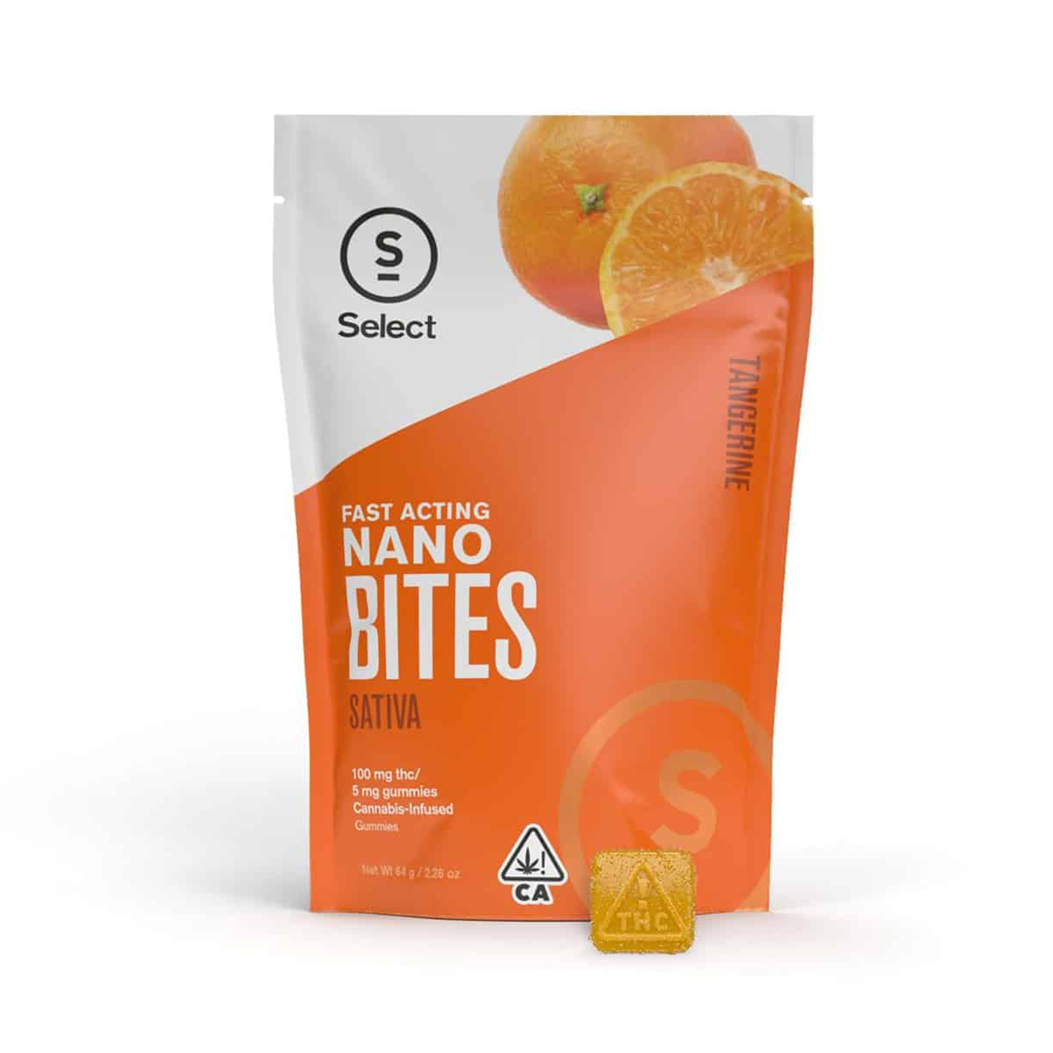 Photograph of product: Select - Nano Bites - Tangerine - 5mg Gummies 20 Pack - Oui'd - 100mg