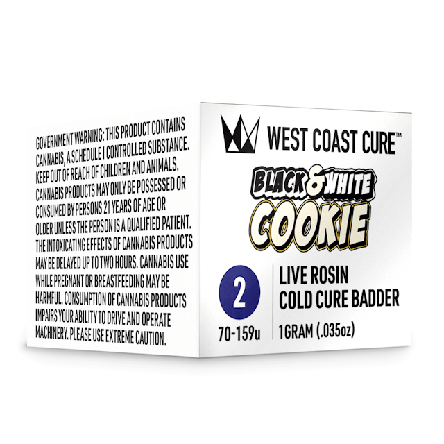 Photograph of product: Black & White Cookie | T2 Live Rosin Cold Cure Badder 1g - 