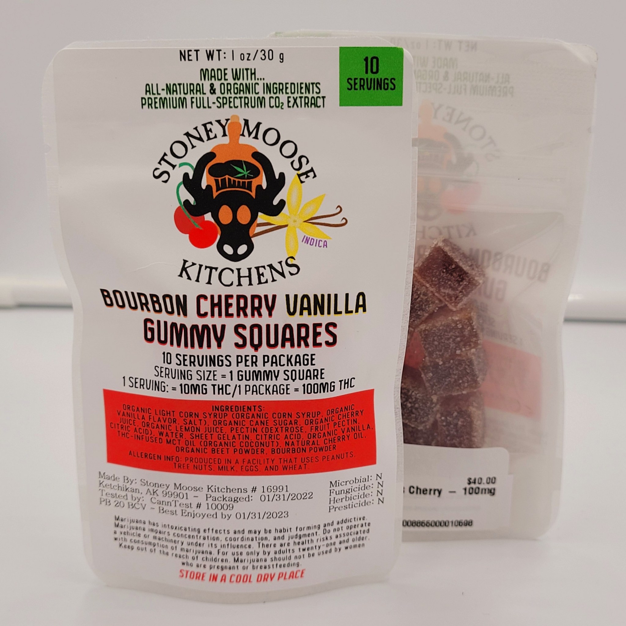 Photograph of product: Gummy Squares Cherry-100mg