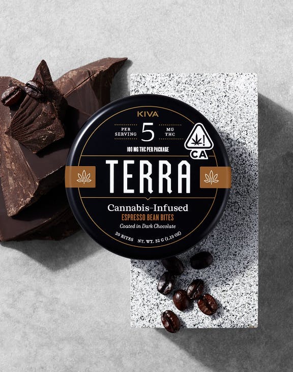 Photograph of product: KIVA I Espresso Terra Bites 20pk 5mg Milk Chocolate Bites