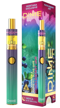 Photograph of product: .9g vape cartridge - Dime Huckleberry Jam Vape Cartridge - Dime Industries