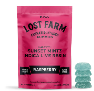 Photograph of product: Raspberry Sunset Mintz | Live Resin Gummies | 100mg