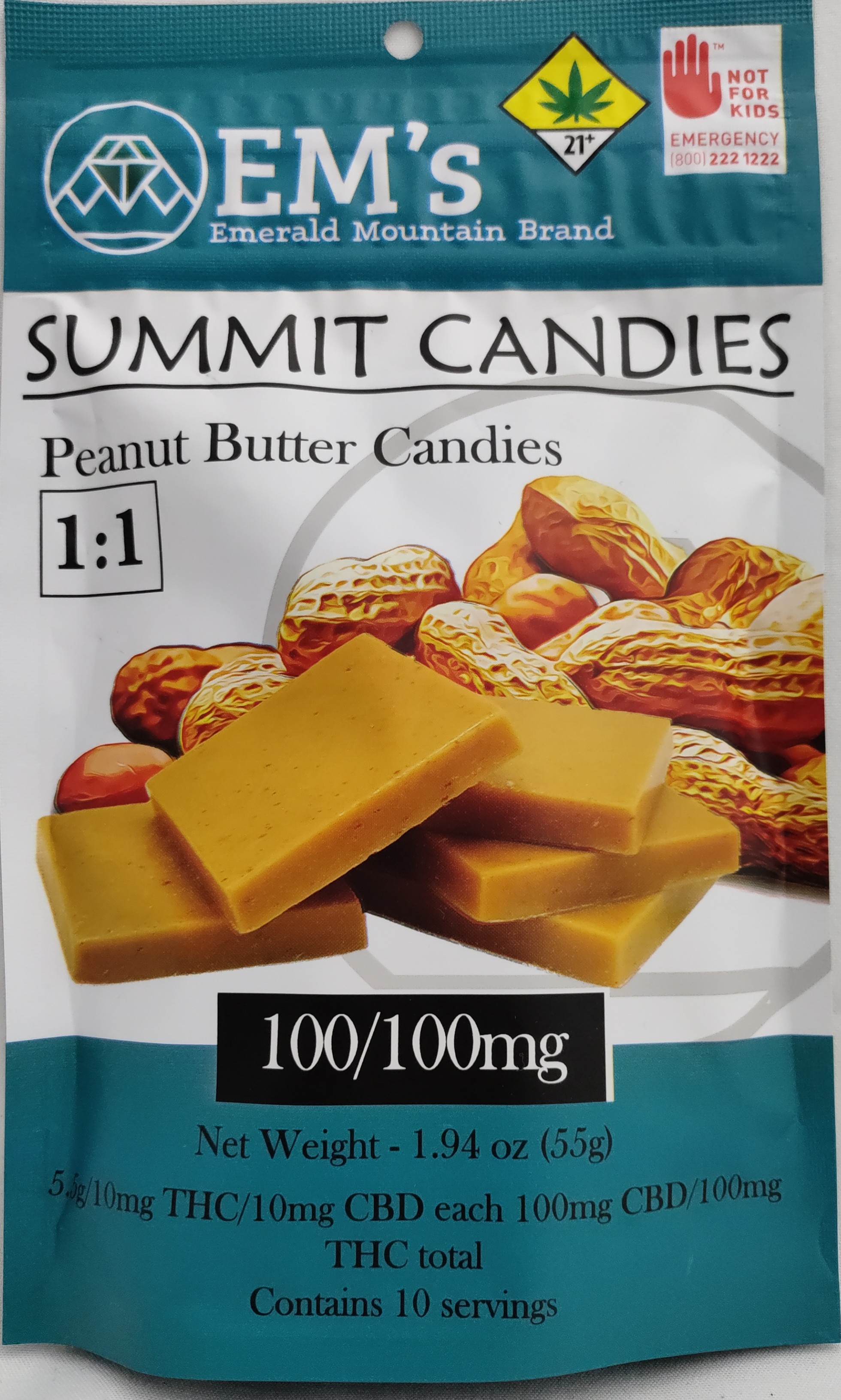 Photograph of product: Peanut Butter 1:1 CBD:TH-oui | 10 Pack