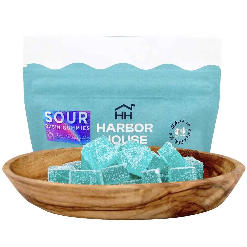 Photograph of product: HIGH TIDE Sour Blue Raspberry Rosin Gummies - 100mg - Harbor House