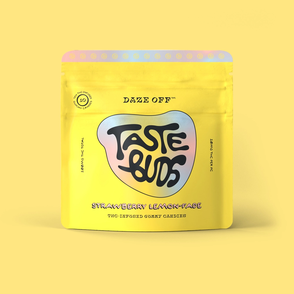 Photograph of product: Daze Off | Taste Buds Strawberry Lemon-Fade 10pk | 100mg