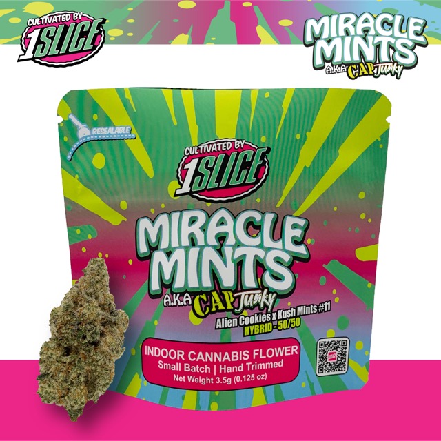 Photograph of product: 1 Slice - Miracle Mints - Whole Flower - 3.5g