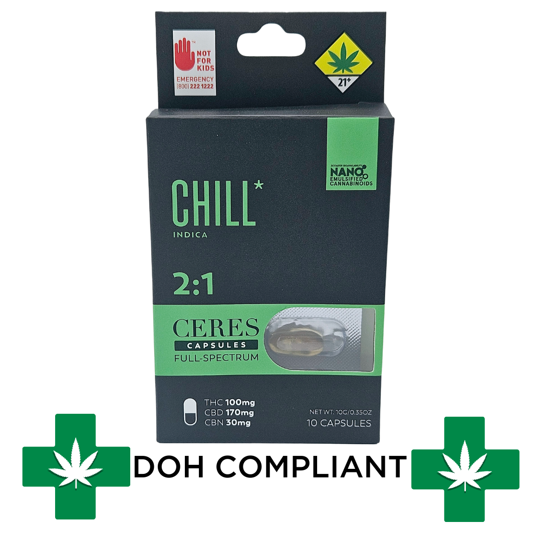 Photograph of product: DOH | Chill 2:1 CBD Oui'd Capsules | 10pk