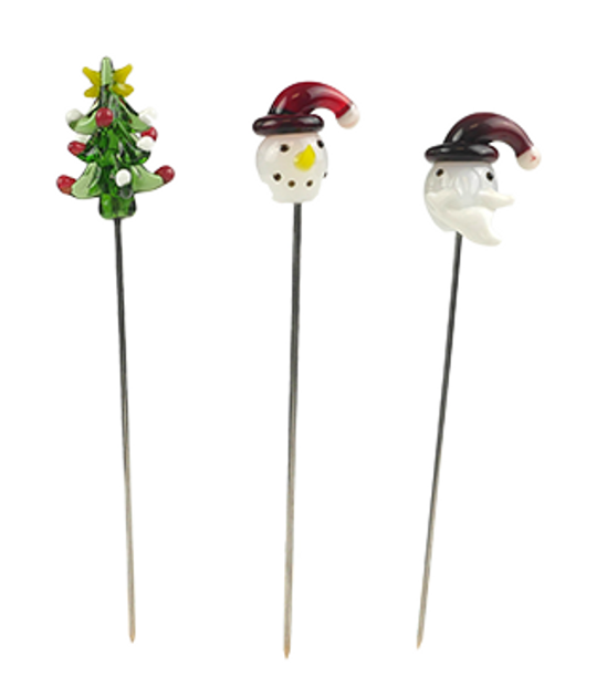 Photograph of product: 5" Holiday Themed Glass Top Pokers