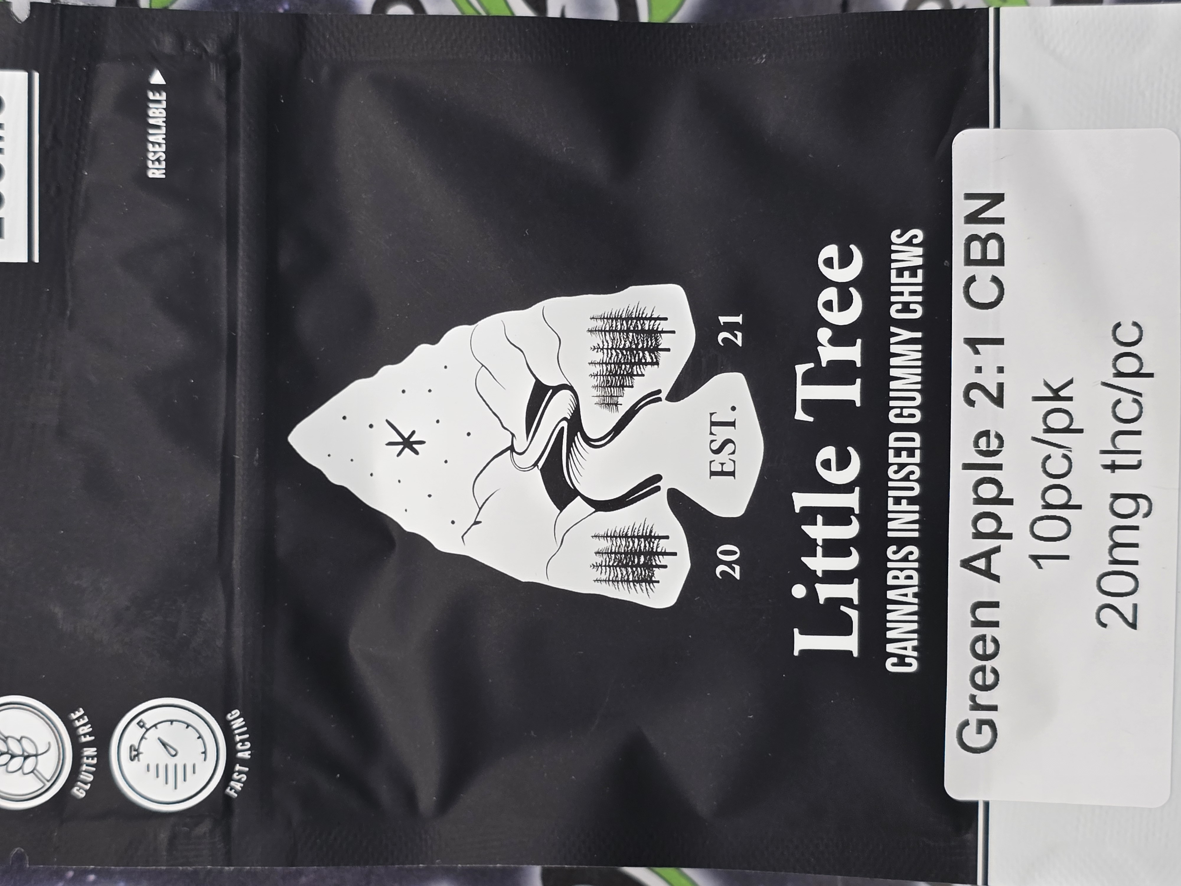 Photograph of product: Little Trees | Green Apple | 2:1 200MG CBN Sleep Gummy