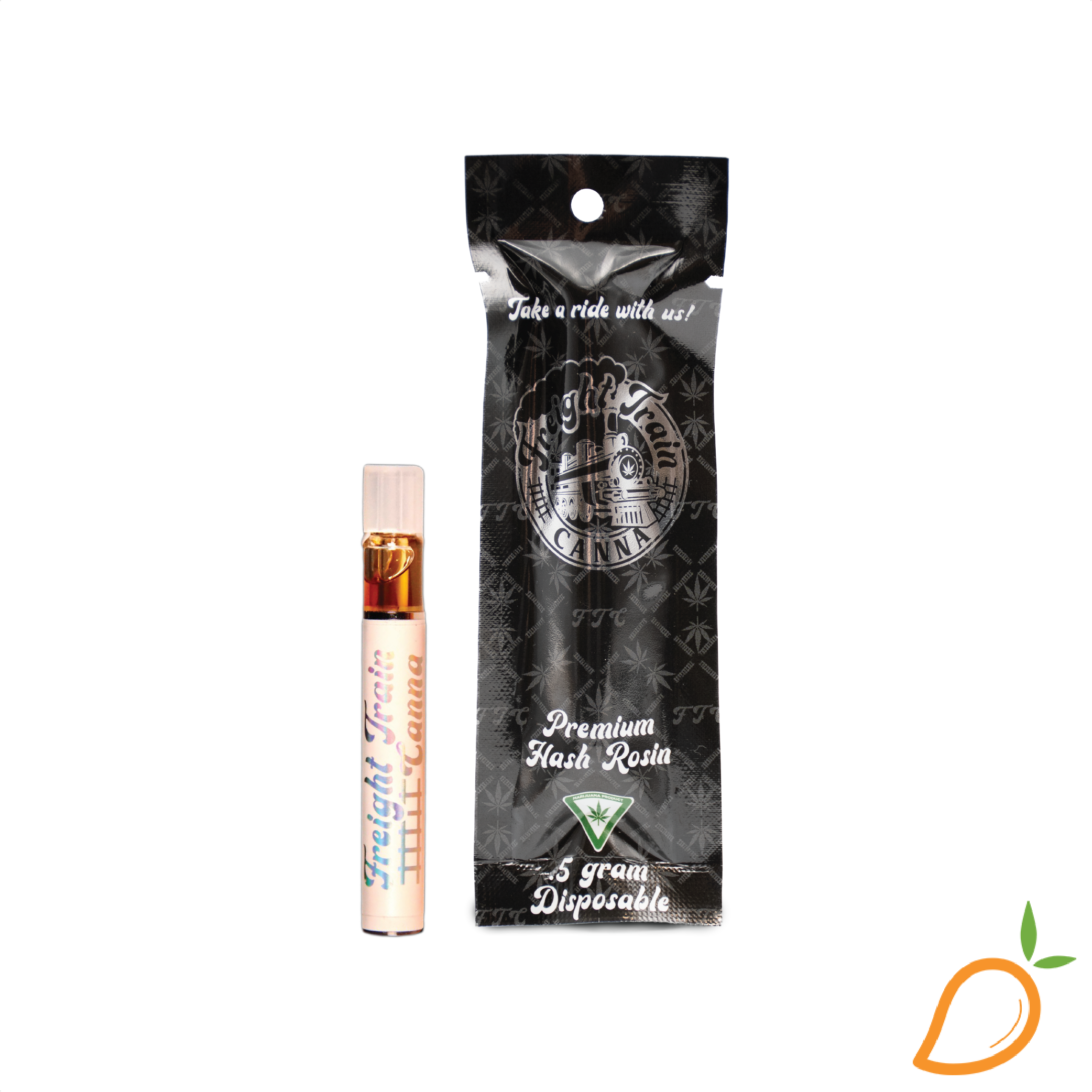 Photograph of product: 0.5g Modified Banana Rosin Disposable Freight Train