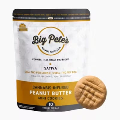 Photograph of product: Big Pete's - 200mg Peanut Butter Mini Cookies - Oui'd