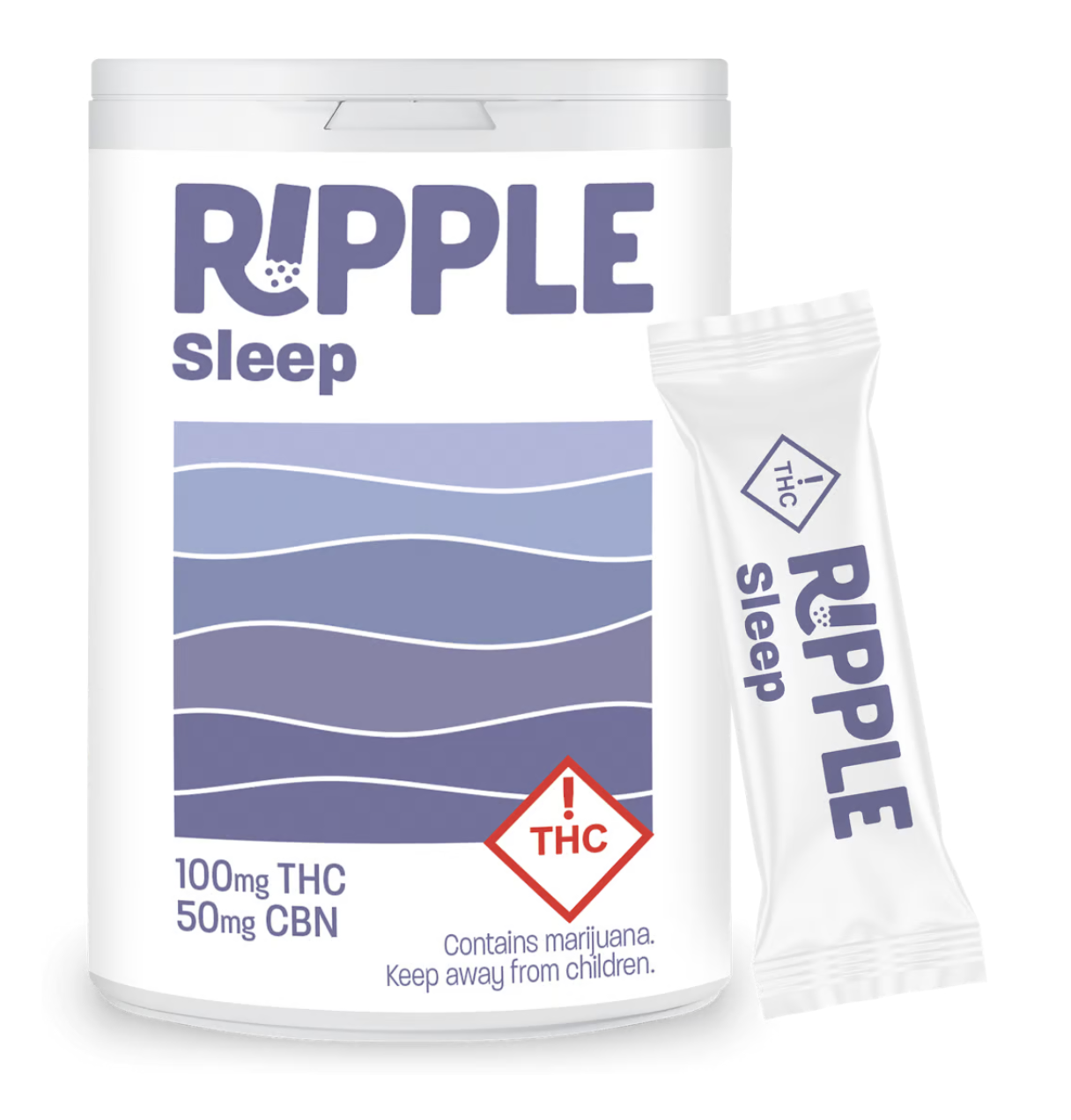 Photograph of product: Ripple | Sleep 2:1 | 100mg TH-oui/50mg CBN | 10pc