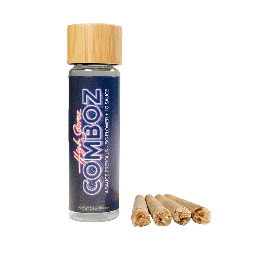 Photograph of Product: HIGH SCOREZ - COMBOS - PREROLL INFUSED - 0.6G - 4PK - GASTROPOP X GELLO - INDICA