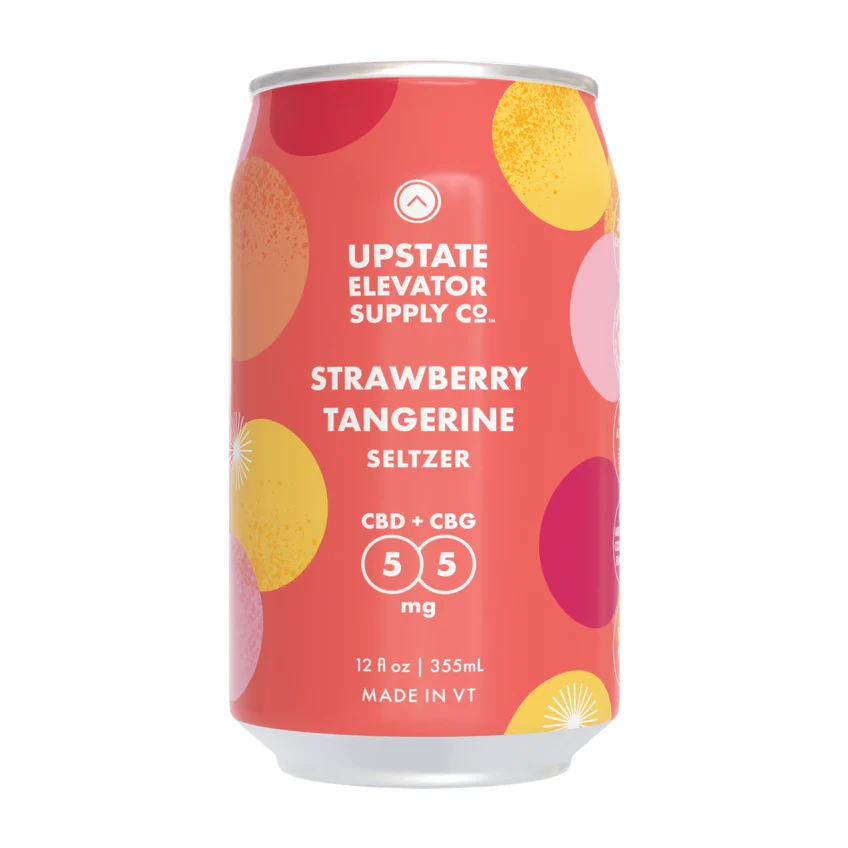 Photograph of product: UES - Strawberry Tangerine 1:1 CBD:CBG Seltzer 355ml (12oz)