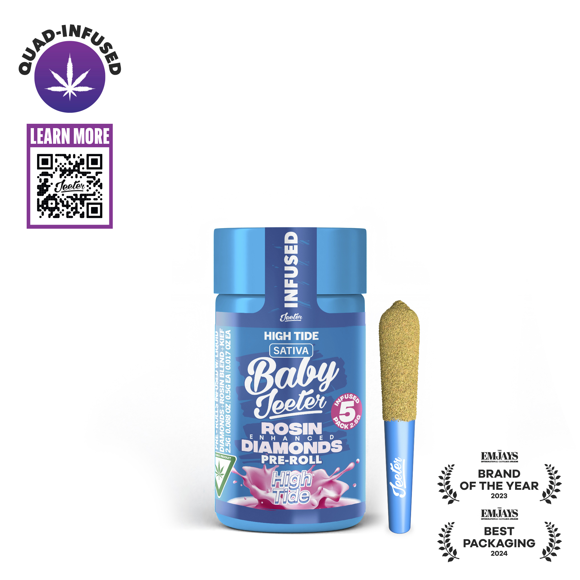 Photograph of instaPanelPhoto: High Tide 5pk Quad Infused Pre-Rolls