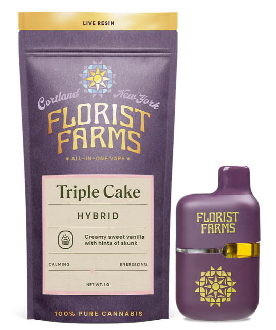 Photograph of product: Florist Farms | Triple Cake | Live Resin All-in-One Vape