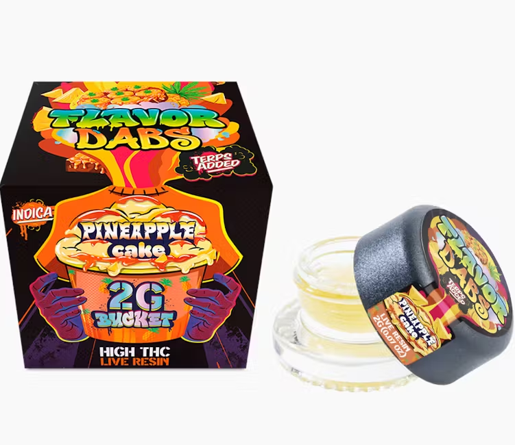 Photograph of product: Loud & Clear Flavor Dabs Pineapple Cake Oui'd Live Resin 2g