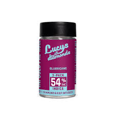 Photograph of product: Blotter - Raspberry Cough Lucy with Diamonds (Diamond and Kief) - Infused Prerolls 3pk - 2.1g