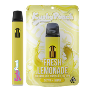 Photograph of product: Kushy Punch Fresh Lemonade Oui'd AIO 1g