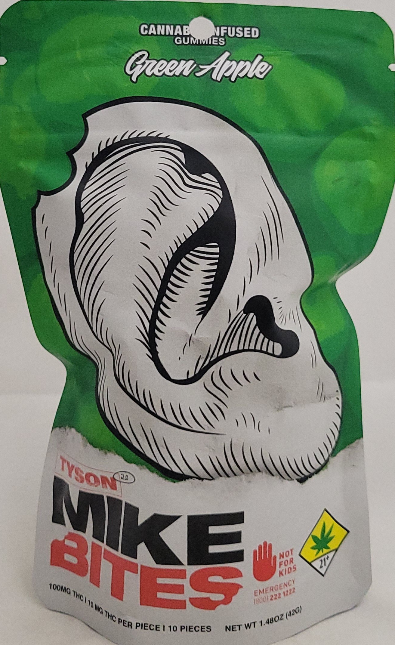 Photograph of product: Mike Bites Green Apple | 10 Pack