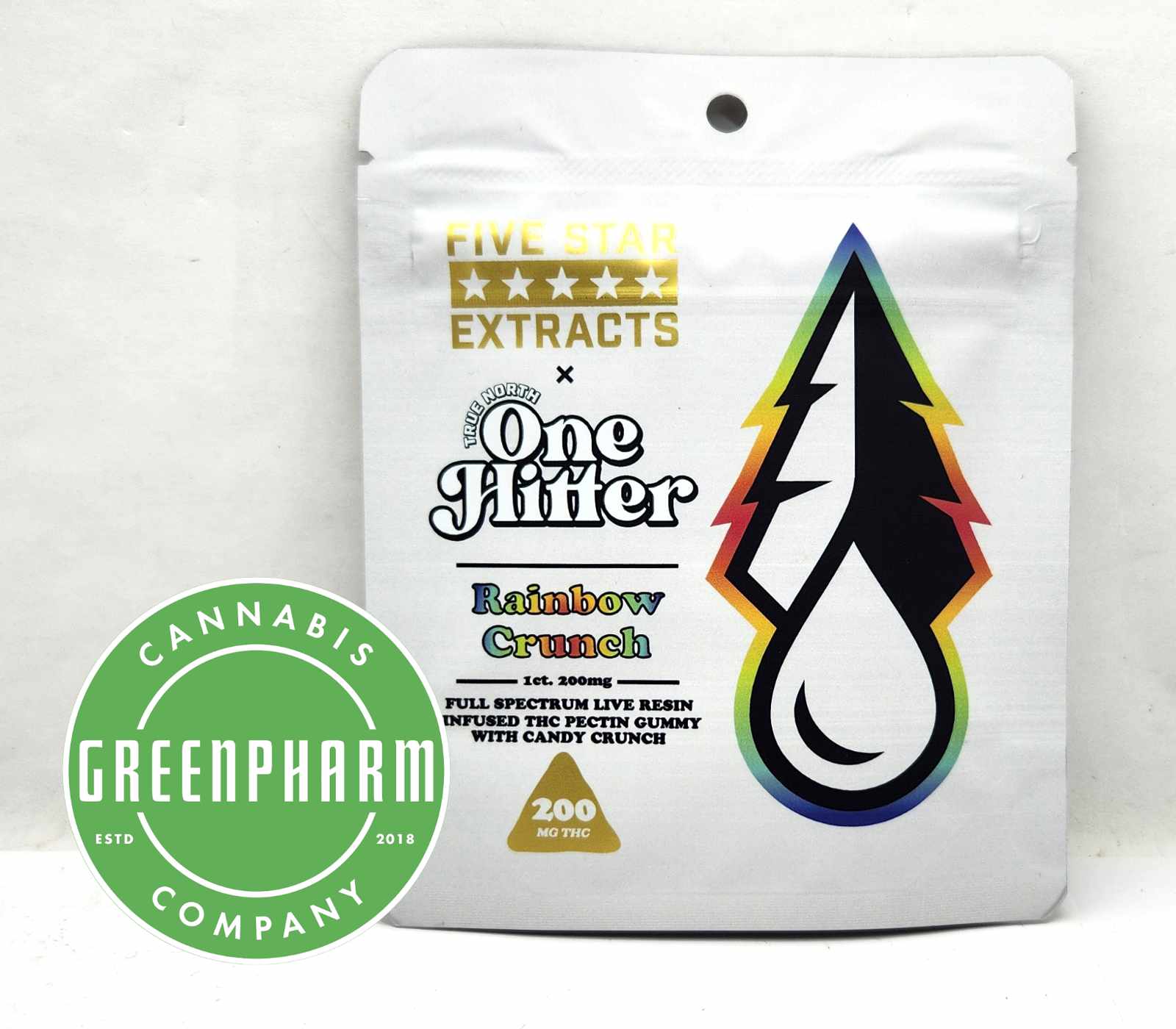 Photograph of product: Edible | True North | Rainbow Crunch LR One Hitter Gummy | 200mg