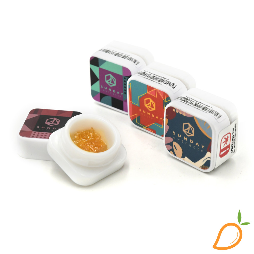 Photograph of product: 1g Blue Cookies Cured Resin Sunday Extracts