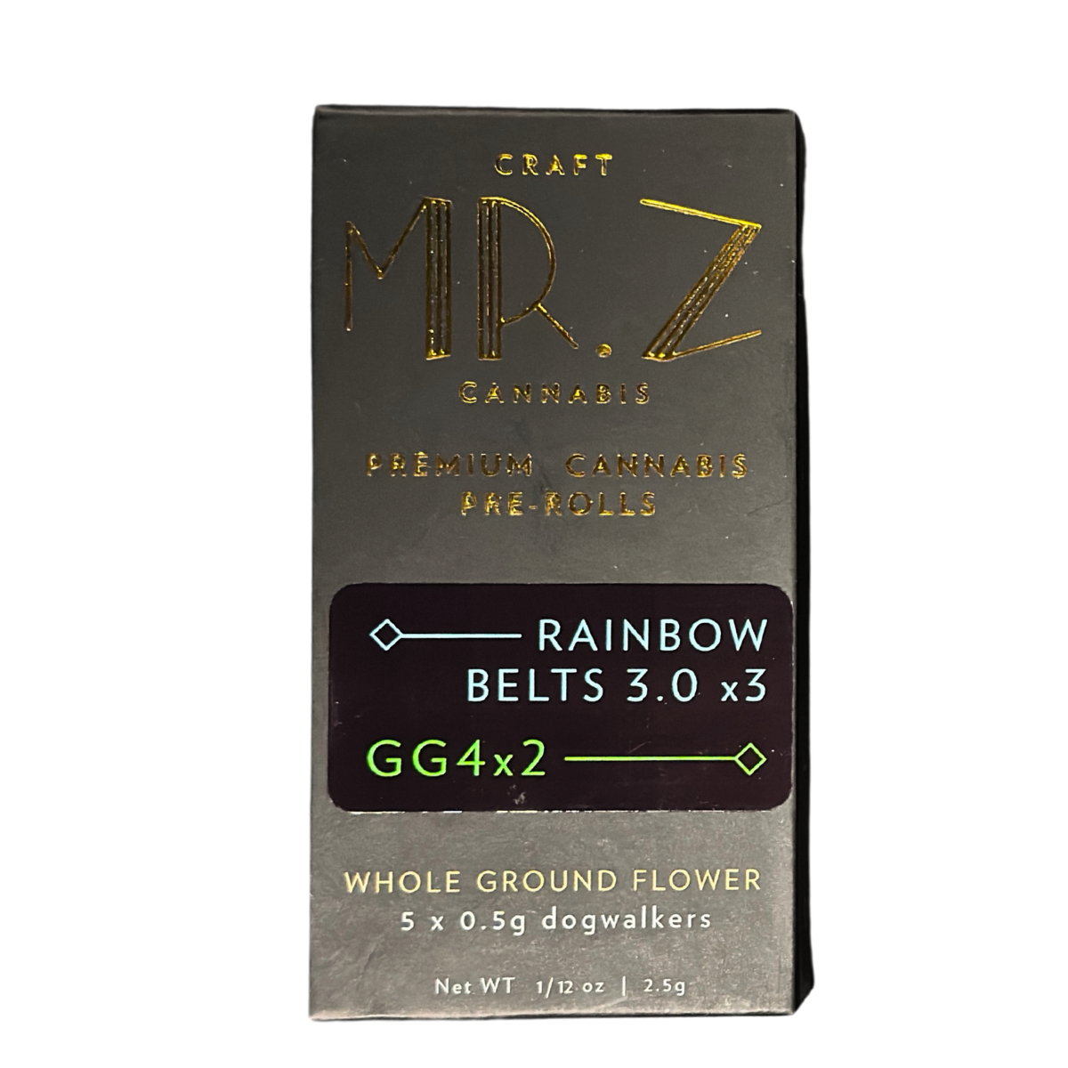 Photograph of Product: Rainbow Belts 3.0 + GG4 | 5PK (.5G) PreRolls