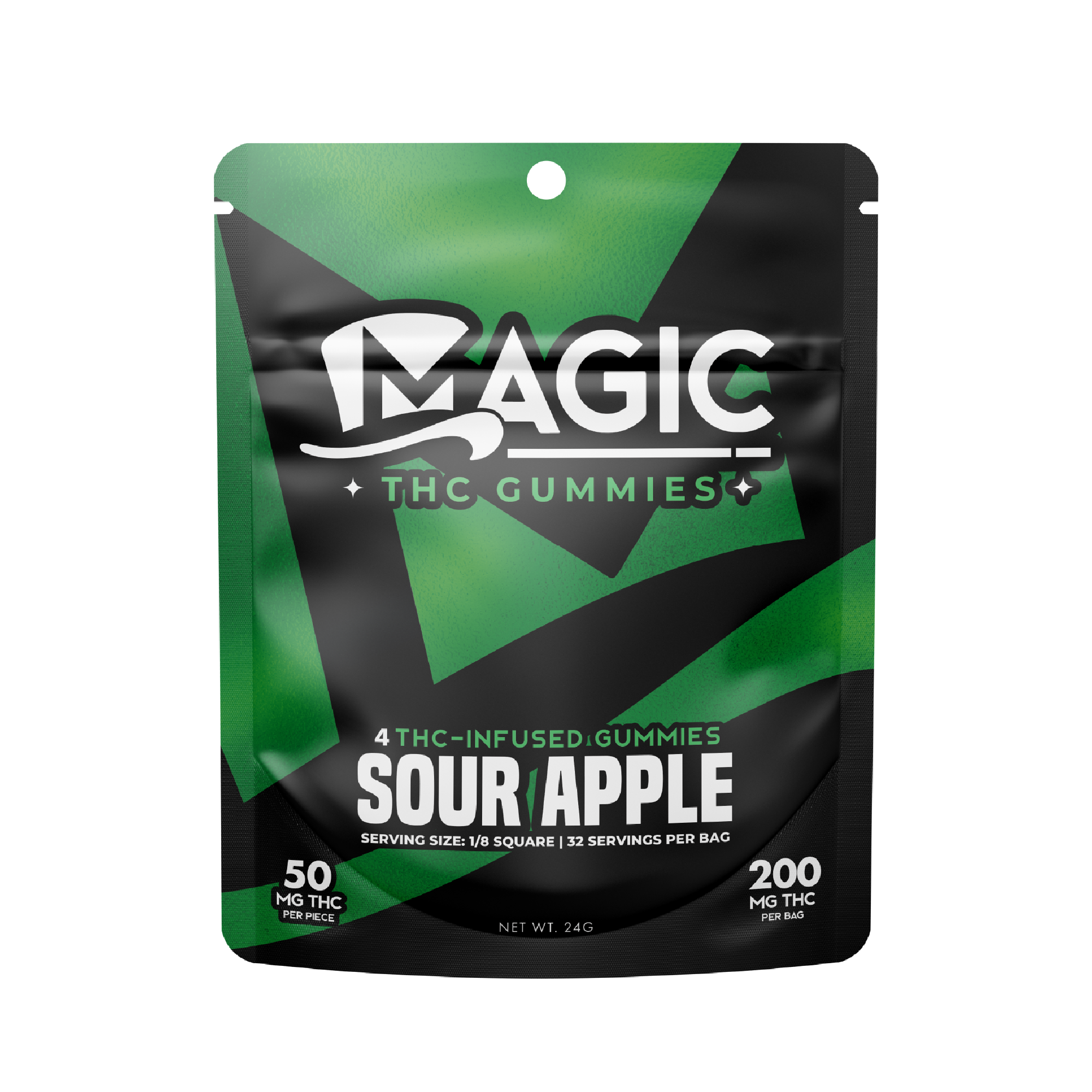 Photograph of product: Gummies - Magic - (200mg) - Green Apple - (Oui'd)