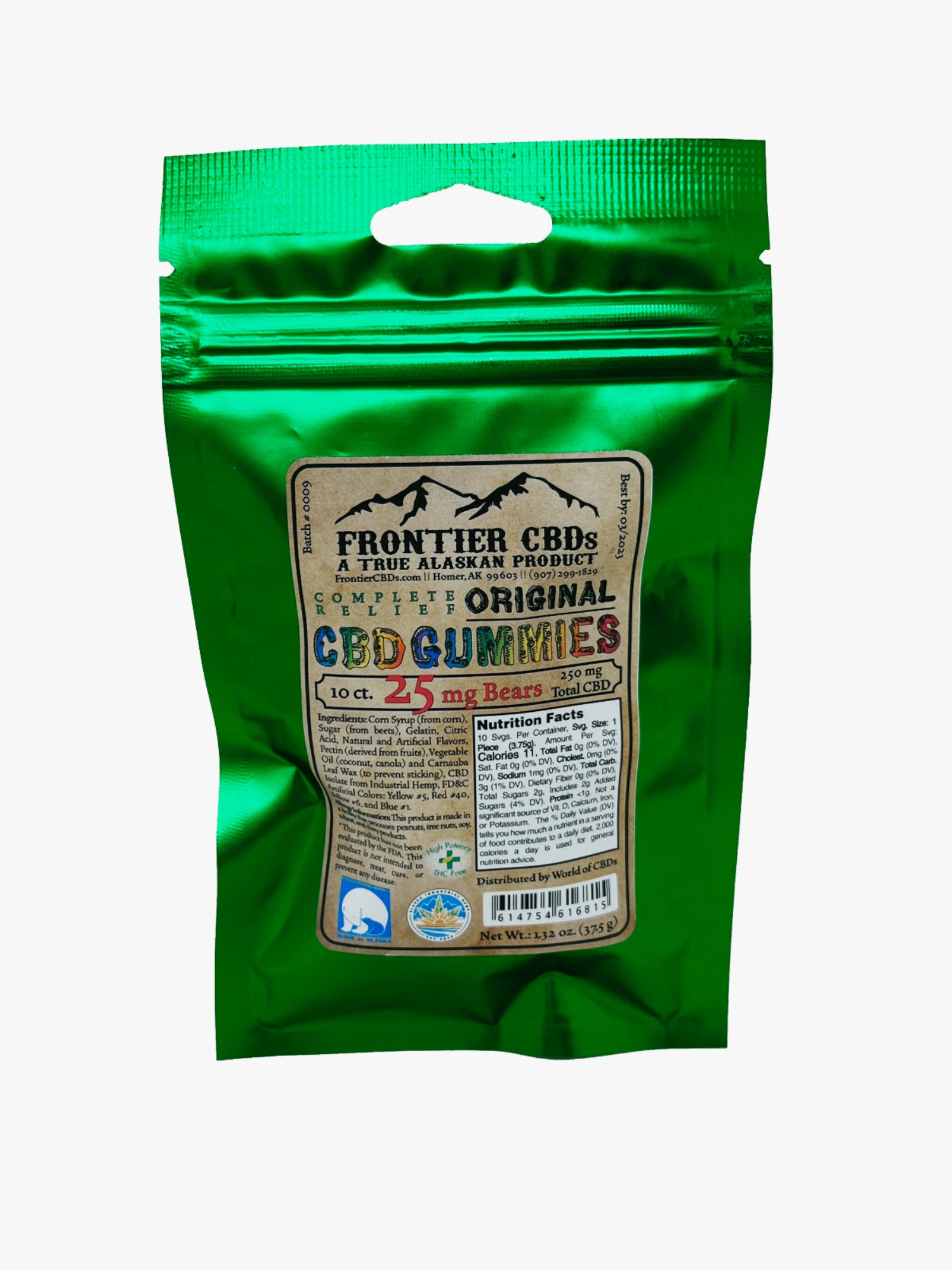 Photograph of product: 25mg CBD Gummy Bears 10-Pack by Frontier CBD